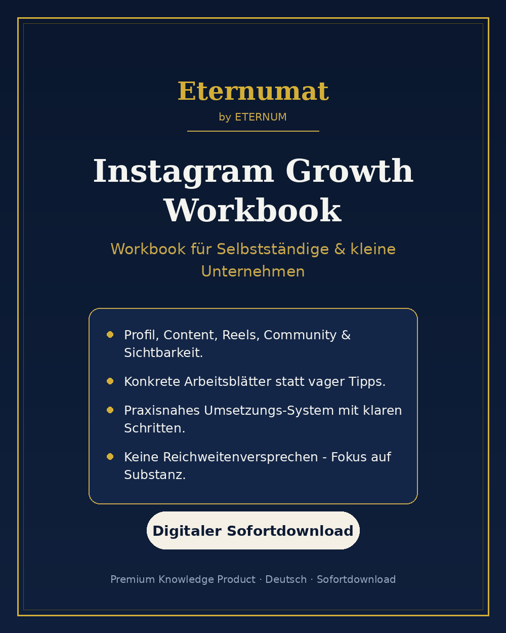 Cover: Instagram Growth Workbook