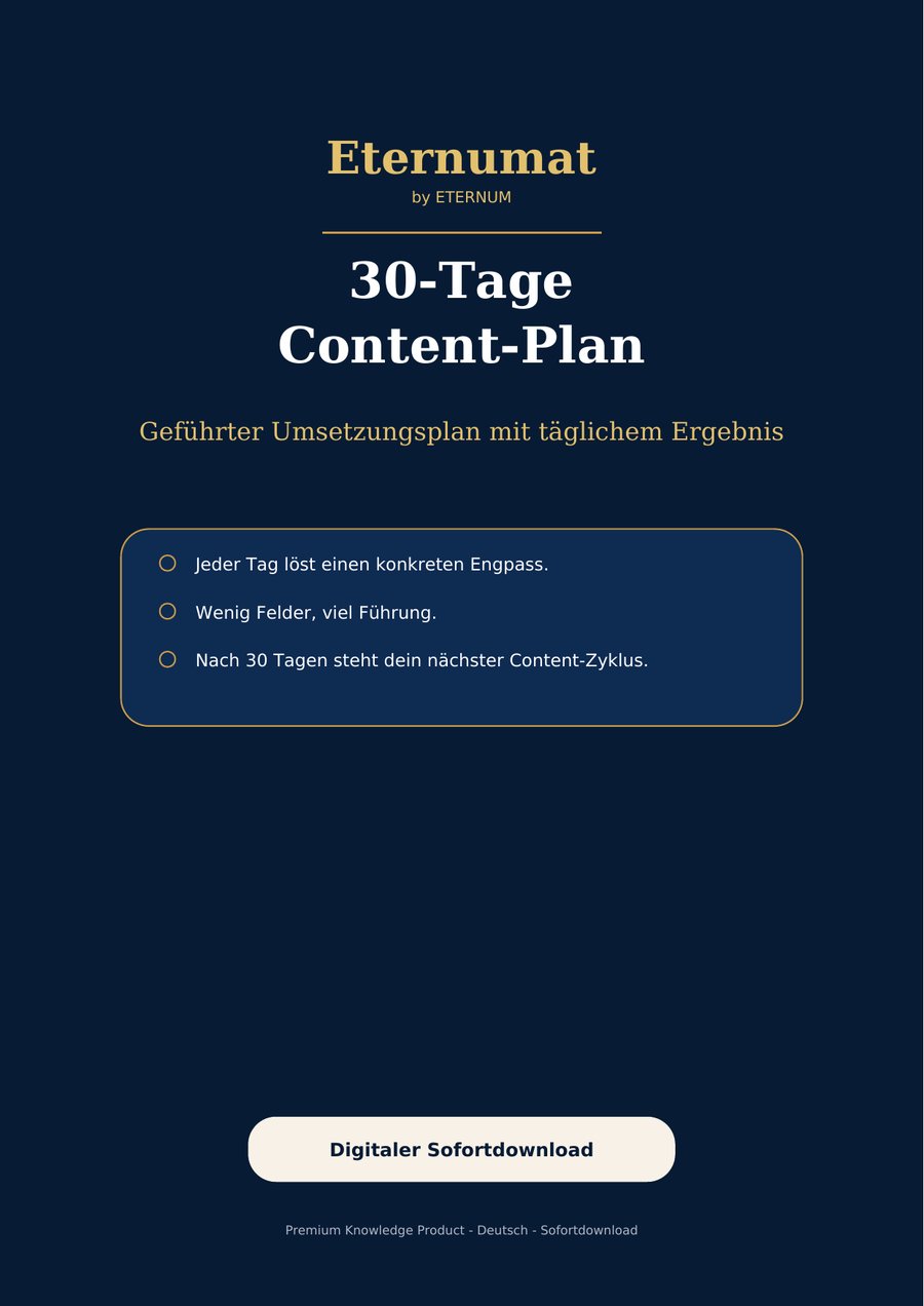 Echte Innenseite: Instagram Content-Planer · 30-Tage-Plan